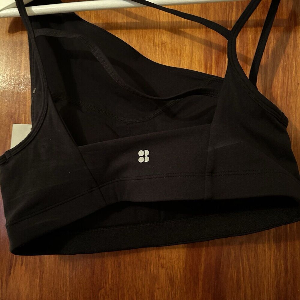 Sweaty Betty Sports Bra Black Asymmetric Sculpt Women's Medium One Shoulder NWT - Picture 9 of 11